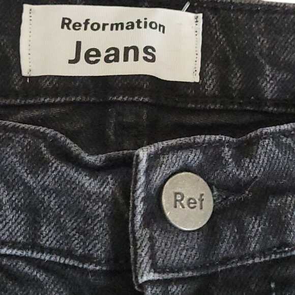 Reformation Jeans 26×28 Black Wash Straight Leg - Picture 3 of 16